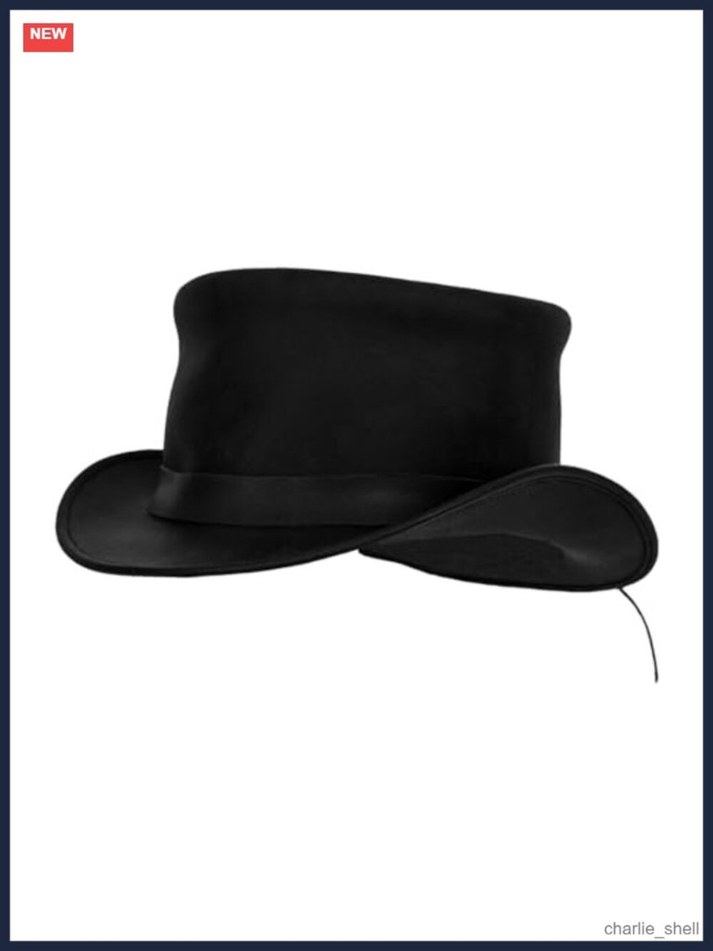 Genuine Cowhide Leather Top Hat with Band Classic Western Style